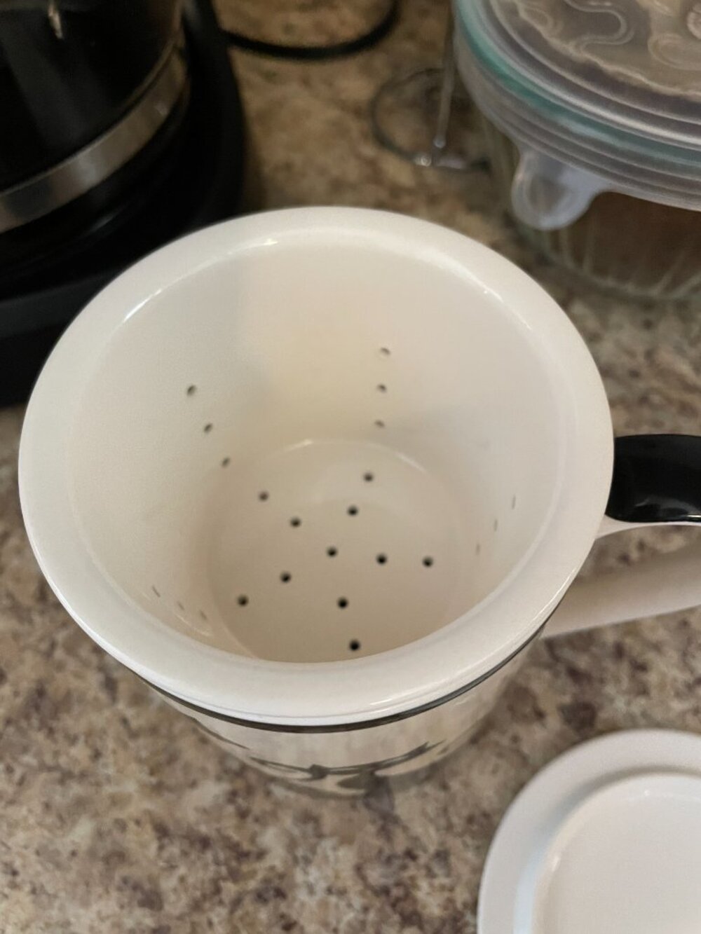 Never Used! Rare HUESNBREWS Black Cats Mug Cup, Strainer & Lid FULL SET. - Picture 4 of 11